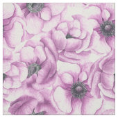 Tissu Motif d'aquarelle des fleurs d'anémone (Échantillon)