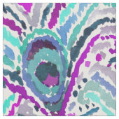 Tissu Motif d'aquarelle d'Ikat de paon (Fermer)