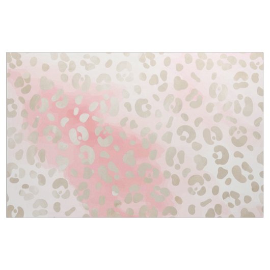Tissu Motif d'aquarelle léopard rose (Yard)