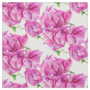 Tissu motif d'aquarelle rose fleuri
