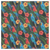 Tissu Motif d'ara et de ketmie (Échantillon)
