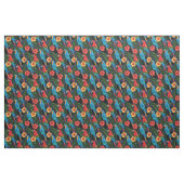 Tissu Motif d'ara et de ketmie (Fat Quarter)