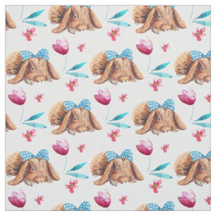 Tissu Motif d'arc de pois de cutie de lapin