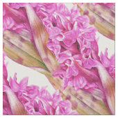 Tissu Motif d'art botanique violet orchidée (Fermer)
