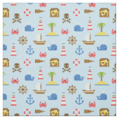 Tissu Motif d'art de mer de pixel (Échantillon)