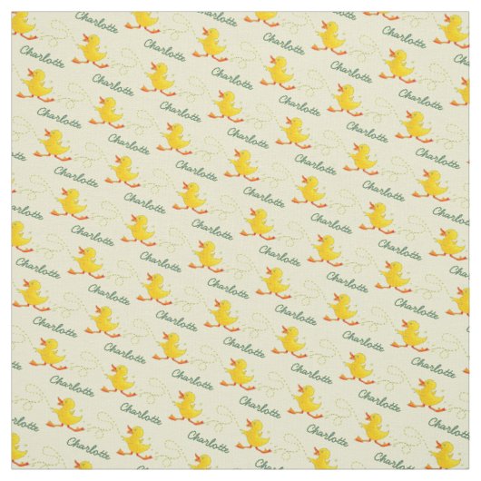 Tissu Motif d'art du nom de canard de course graphique (Échantillon)