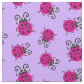Tissu Motif d'art graphique ladybugs rose (fermé)