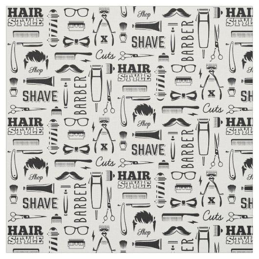 Tissu Motif d'atelier de coiffure (Échantillon)