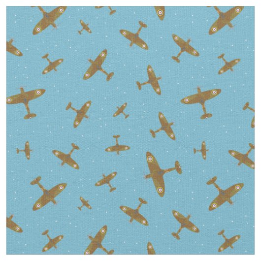 Tissu Motif d'avion Spitfire en bleu clair (Fermer)