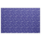 Tissu Motif d'aviron Bleu Blancs Bateaux et Oars (Fat Quarter)
