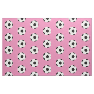 Tissu Motif de balles de football sur Girly Pink