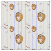 Tissu Motif de baseball et de gant (Fermer)
