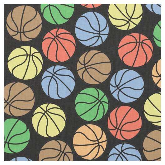 Tissu Motif de basket-ball coloré (Fermer)