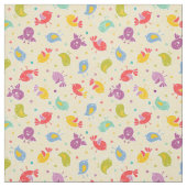Tissu Motif de bébé avec les oiseaux mignons (Échantillon)