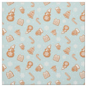 Tissu Motif de biscuits de pain d'épice de vacances (Échantillon)