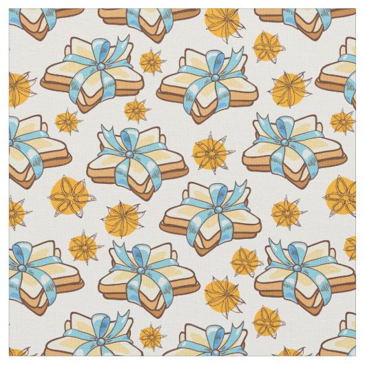 Tissu Motif de biscuits Star Christmas (Fermer)