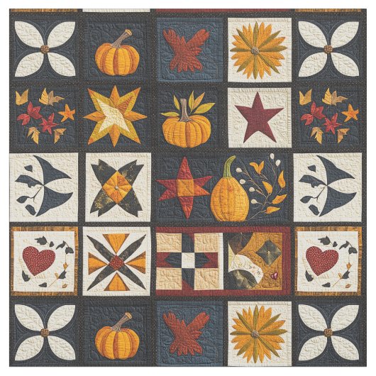 Tissu Motif de bloc de surface d'automne | Récolte rusti (Fermer)