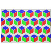 Tissu Motif de bloc - rouge, vert et bleu (Fat Quarter)