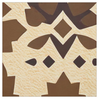 Tissu Motif de bloc tribal des Caraïbes — Brun Terreux
