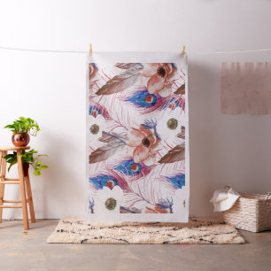 Tissu Motif de Bohème de paon de Boho rétro