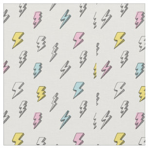 Tissu Motif de boulon de foudre à doodle mignon