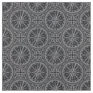 Tissu Motif de boussole de rose de vent