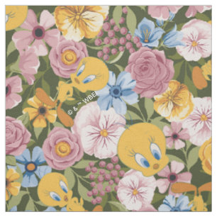 Tissu Motif de broderie florale TWEETY™