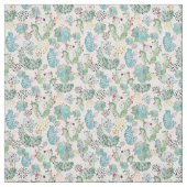 Tissu motif de cactus et triangles aquarelle (Échantillon)