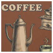 Tissu Motif de café rétro (fermé)