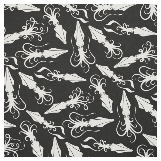 Tissu Motif de calmar blanc (Échantillon)