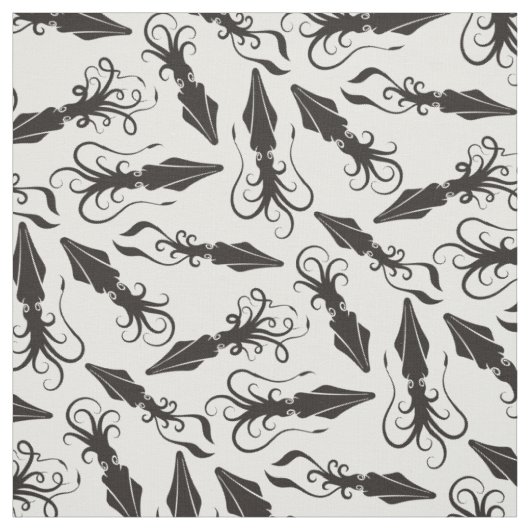 Tissu Motif de calmar noir (Échantillon)
