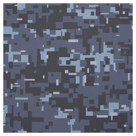 Tissu Motif de camouflage numérique bleu marine (Échantillon)