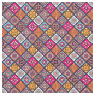 Tissu Motif de carreaux Mandala/marocain