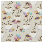 Tissu Motif de caves à café et biscuits (Fermer)