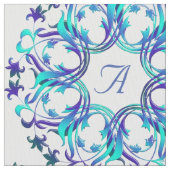 Tissu motif de cercles de damassé. Monogramme (fermé)