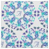 Tissu motif de cercles de damassé. Monogramme (Échantillon)