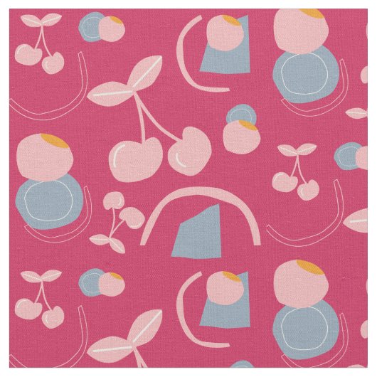 Tissu motif de cerise (Fermer)