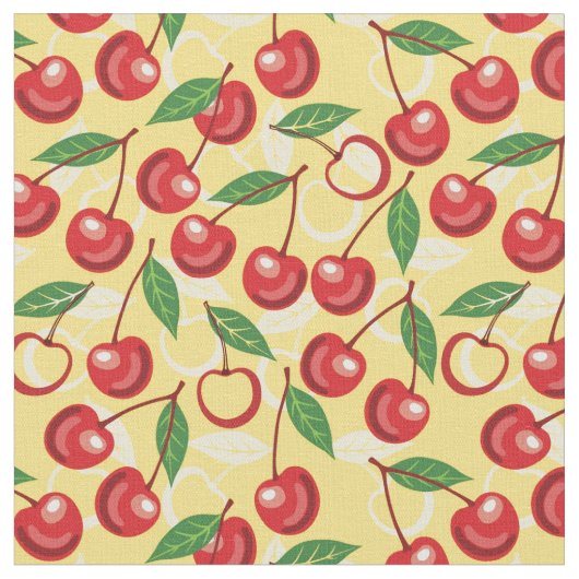 Tissu Motif de cerise (Fermer)