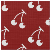 Tissu motif de cerises blanches rouges (Fermer)