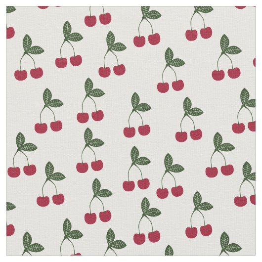 Tissu Motif de cerises rouges (Fermer)