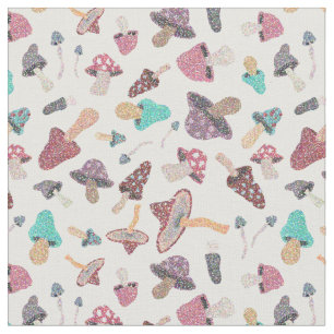 Tissu Motif de champignons de champignons peints à