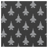Tissu Motif de chasse gris F-35 Lightning 2 sur noir (fermé)