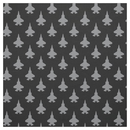 Tissu Motif de chasse gris F-35 Lightning 2 sur noir (Échantillon)