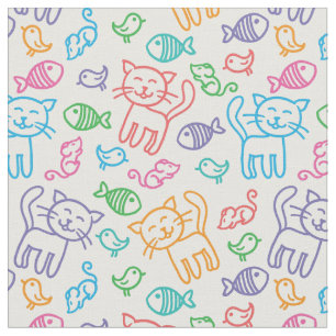 Tissu motif de chat