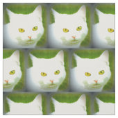 Tissu motif de chat blanc (Échantillon)