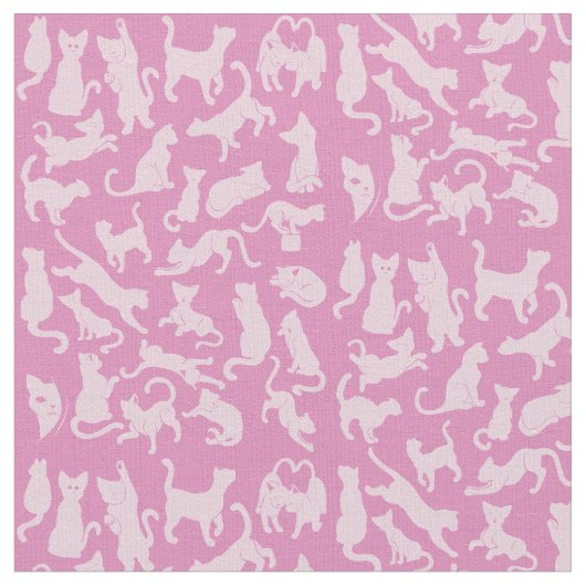 Tissu Motif de chat rose (Fermer)