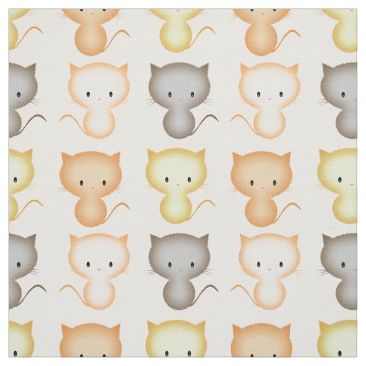 Tissu Motif de chaton mignon (Échantillon)