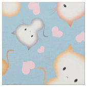Tissu Motif de chatons mignons et de cœurs (Fermer)