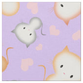 Tissu Motif de chatons mignons et de cœurs (Fermer)