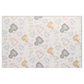 Tissu Motif de chatons mignons et de cœurs (Fat Quarter)